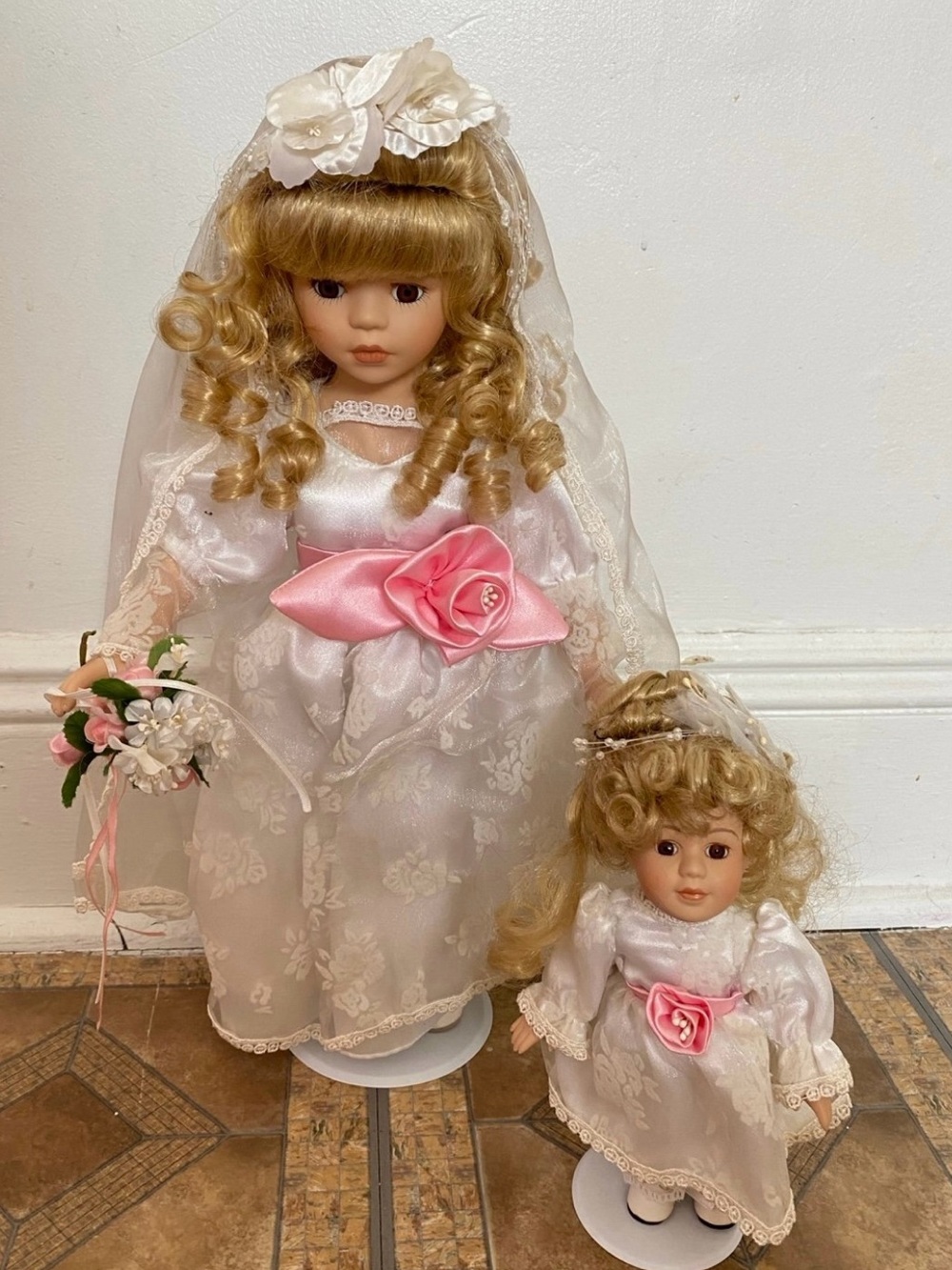 Porcelain collectible doll set